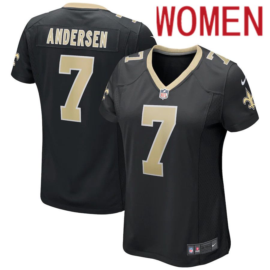 Women New Orleans Saints #7 Morten Andersen Nike Black Game Retired Player NFL Jersey